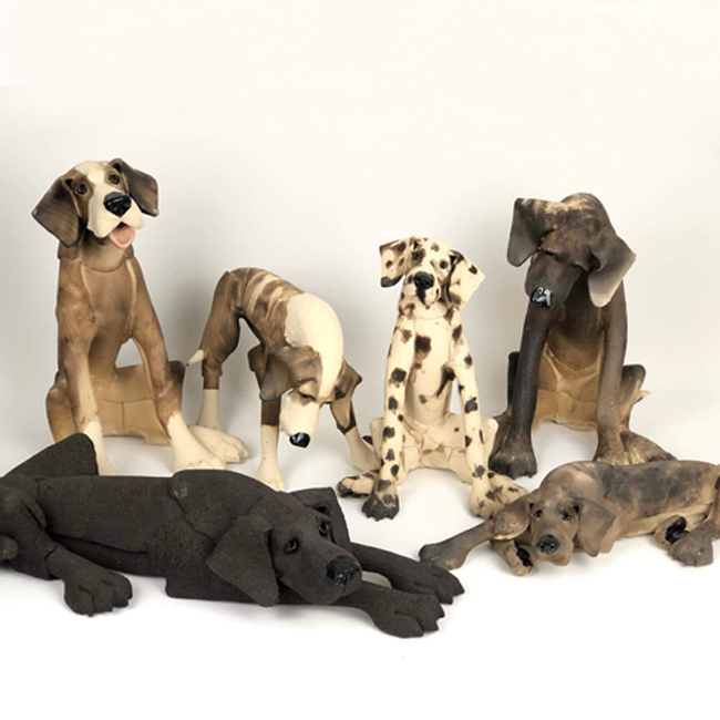 Virginia Dowe-Edwards Ceramic Standing Dog - SOLD - Image 2