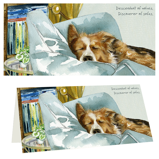 Saddleback Border Collie Greeting Card by animal artist