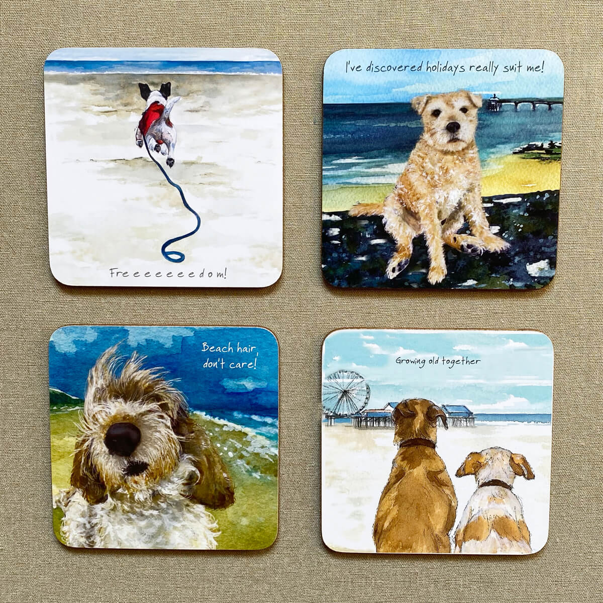 Beach Dog Coaster Set - Image 3
