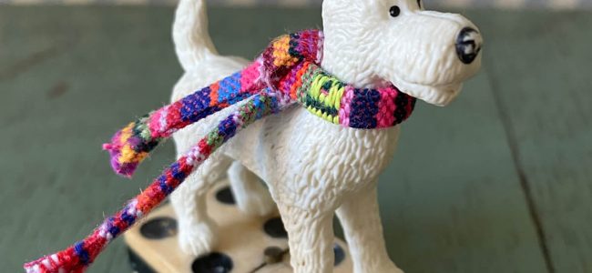 Snowy Dog Vintage Collectible